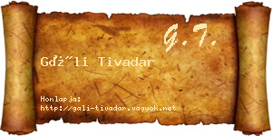 Gáli Tivadar névjegykártya